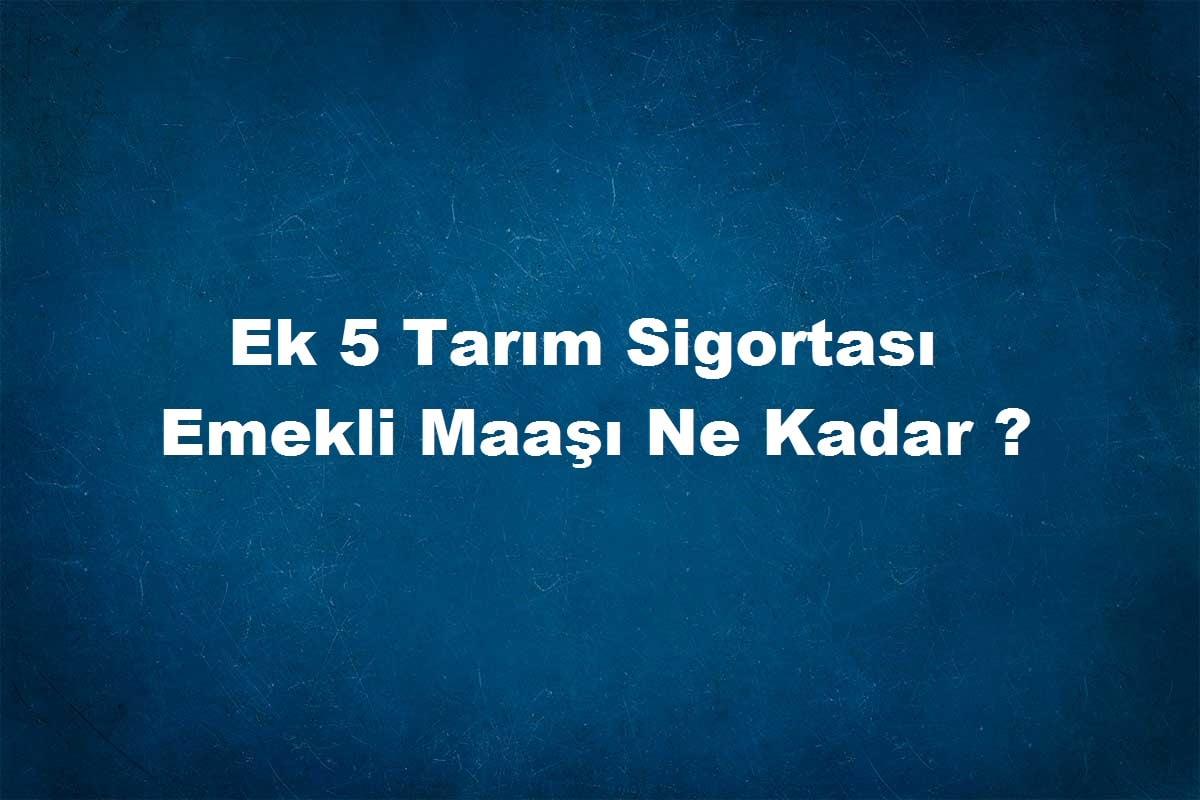 Ek 5 tarım sigortası emeklilik maaşı ne kadar